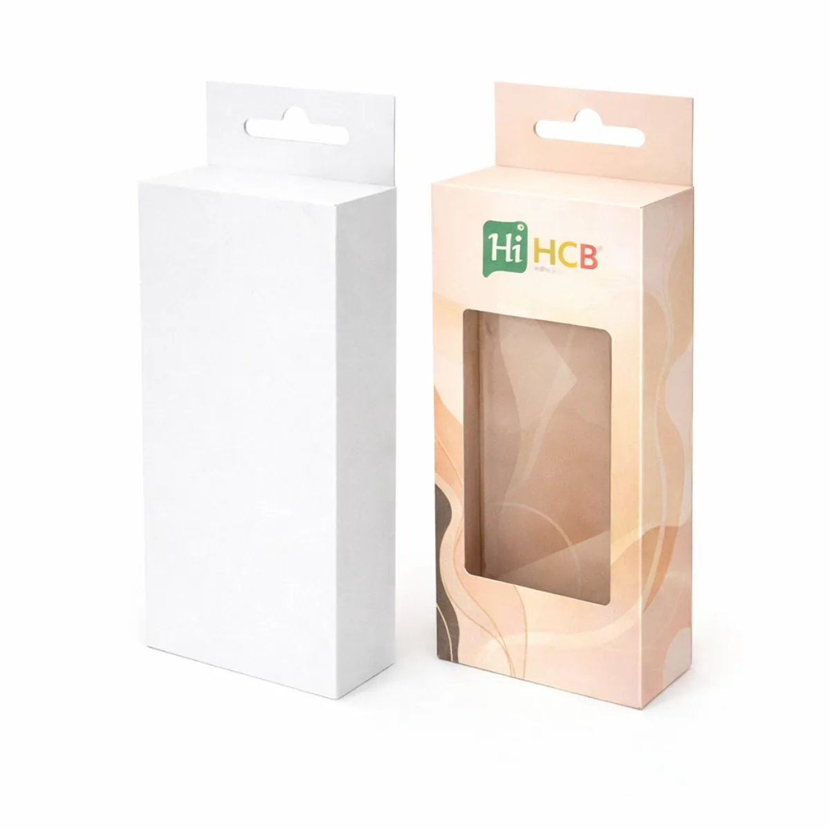 Two elegant bespoke shapewear boxes in cream and pink with minimalist branding and a smooth finish- class=